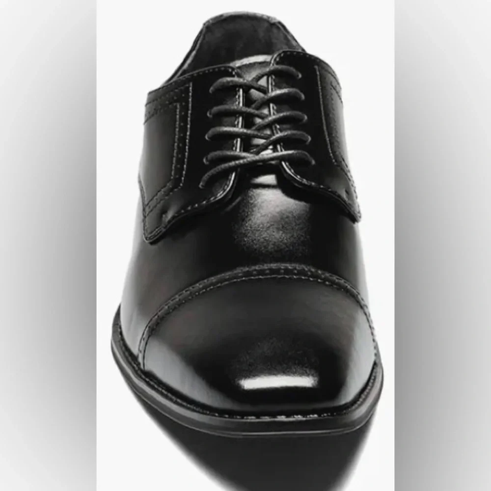 Stacy Adams WALTHAM Cap Toe Oxford Men's Black Leather Dress Shoes WORN ONCE